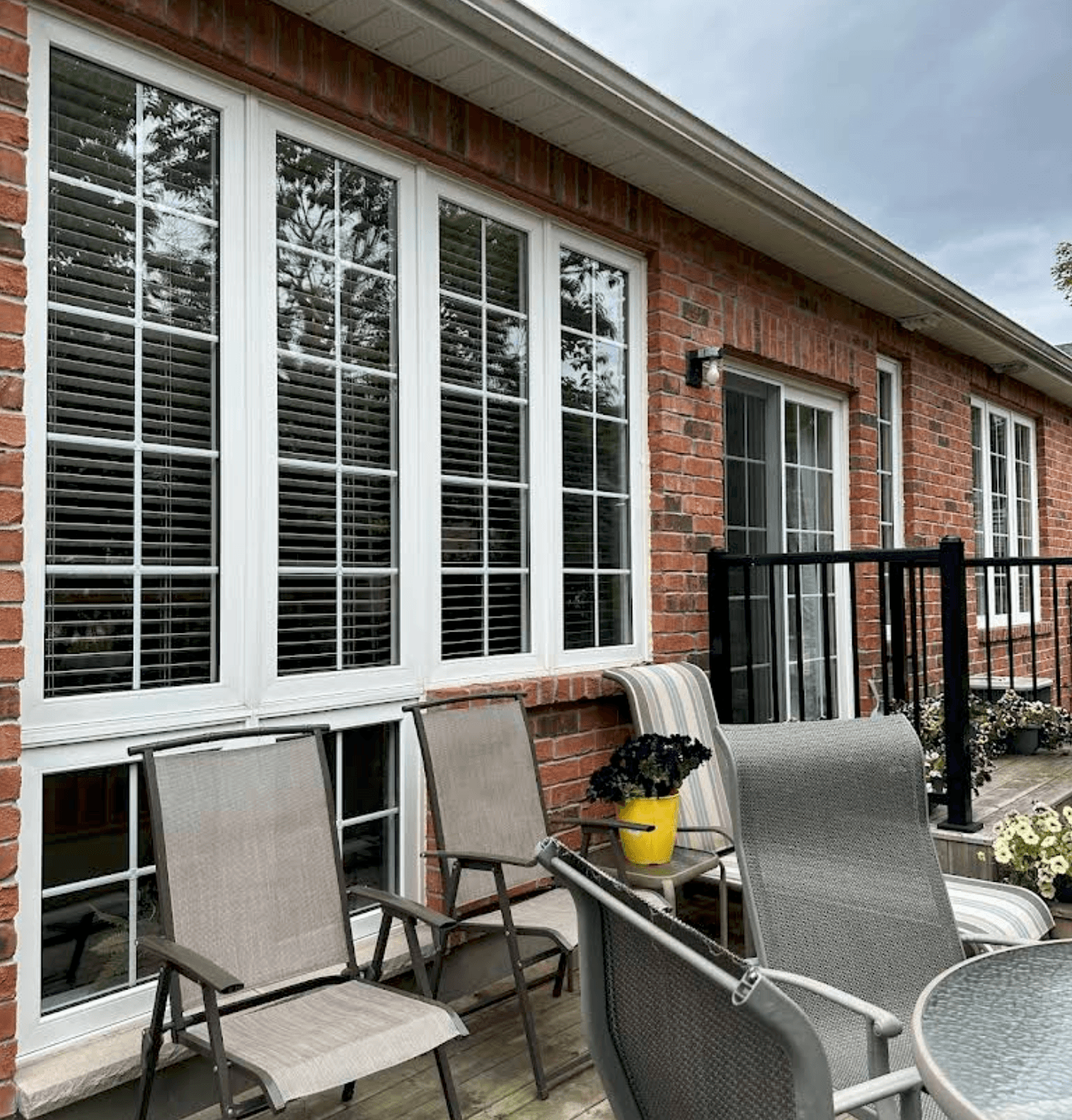 Freshly cleaned patio windows and sliding door